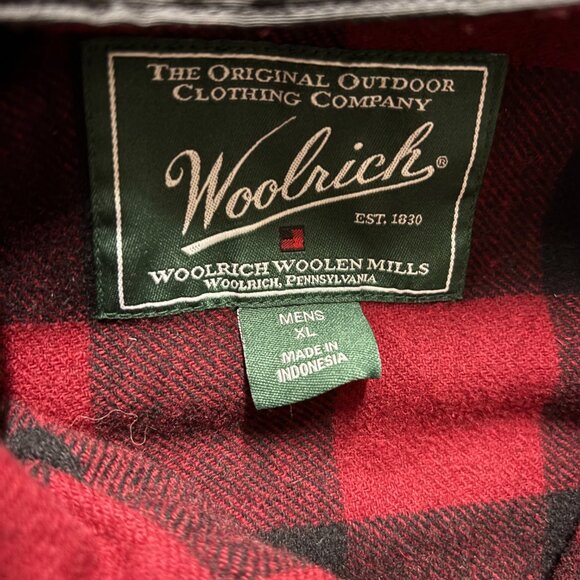 Woolrich Jacket Mens XL Chore Coat Black Flannel Lined Winter Warm Cozy Cottage - Picture 5 of 10